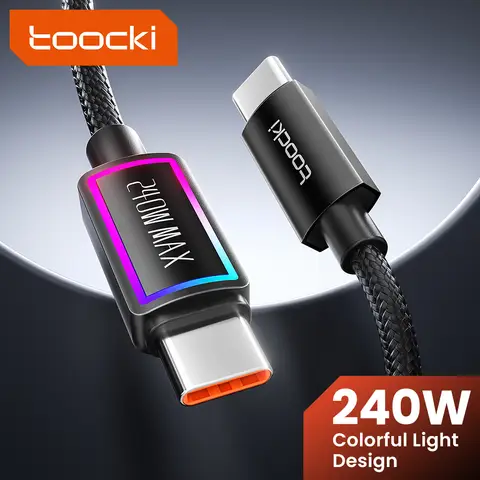 toocki USB C to USB C Cable,6.6ft  240W C to C Cable Fast Charging Type C Charger Fast Charging USBC to USBC Cable for iPhone 17 16 15 Pro Max iPad MacBook Pro Samsung S25