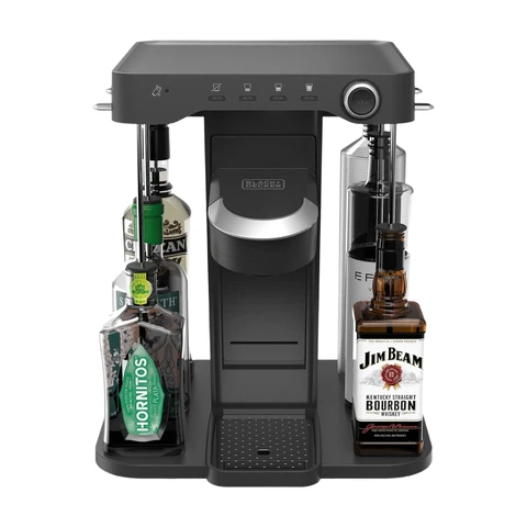 BLACK+DECKER BEV Cocktail Machine BEHB101 750ml Black with LED Party Lighting and Automatic Cleaning