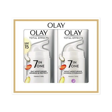 OLAY 7-in-1 Multi-Effect Repair Gift Set: Day Moisturizing Cream 37ml, Night Firming Cream 37ml