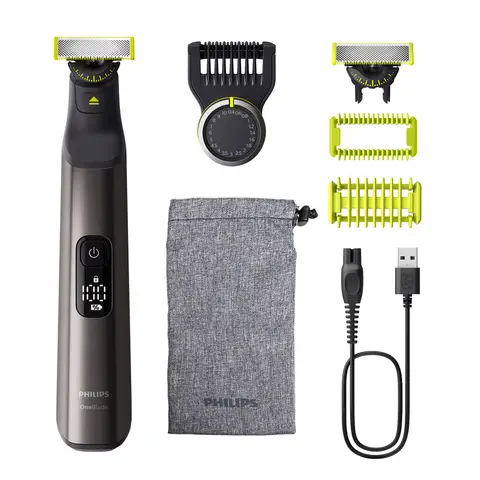 Philips OneBlade Pro 360 Face + Body – Zilver - Trimmer, scheerapparaat en styler in 1 - Inclusief opbergzakje - QP6552/30