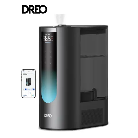 DREO Smart Ultrasonic Humidifier – 6L Large tank, Rapid 500mL/h Humidification, Warm & Cool Mist, Smart App Control, Precise 5% Humidity Control, Dual Aroma Pads, HHM013S.