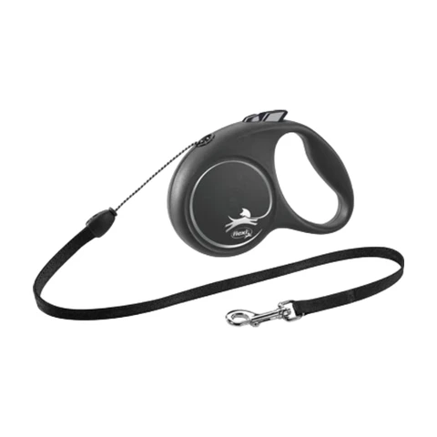Flexi Laisse rétractable noir - 5 m