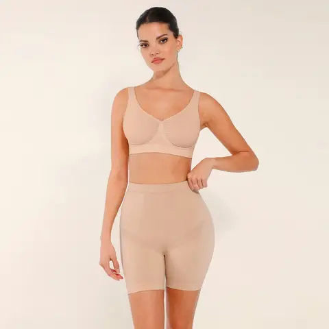 Feelingirl Seamless Comfort Mid Waist Tummy Control Ege-free Panties Shaping Shorts for Women XL/XXL Skin, Couple Gift Perfect Gift