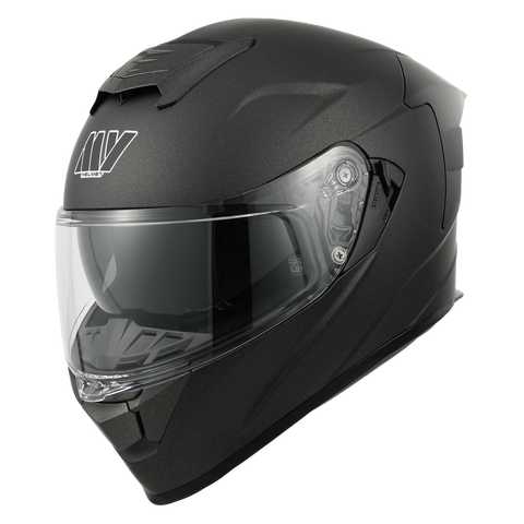 MY Motorcycle Full-Face Helmet, Full Face Helmet, Moped Helmet with Sun Visor for Men and Women, ECE 22.06 Approval, Model MY-936, Matt Titanium - L