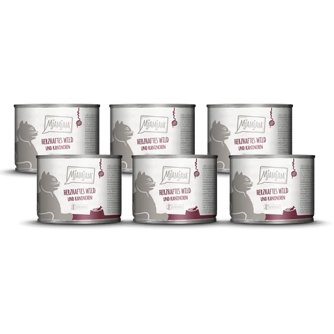 MjAMjAM Herzhaftes Wild & Kaninchen an fruchtigen Heidelbeeren 6 x 200 g