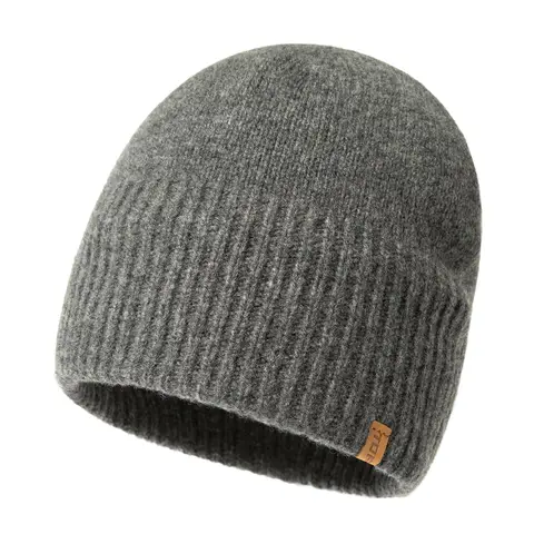 TOP-EX  100% Merino Wool Beanie Fleece Lined Cuffed Watch Fisherman Cap M/L Grey