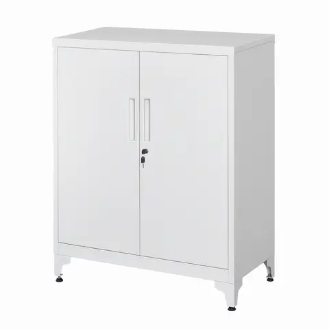 SONGMICSHOME Aufbewahrungsschrank für Garage oder Büro mit Schloss, grau