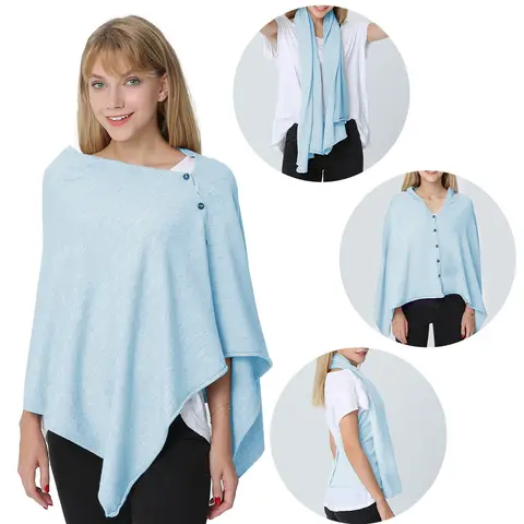 PULI Womens Shawl 44044 BlueF