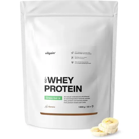 Vilgain Grass Fed Whey Protein Banana Protein Nutrition Powder Flavour - 1000g