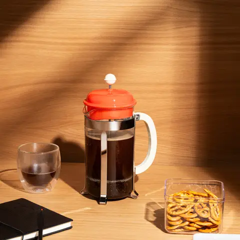 Bodum CAFFETTIERA 1L - 8 Cups - French Press Coffee Maker - Bright Coral