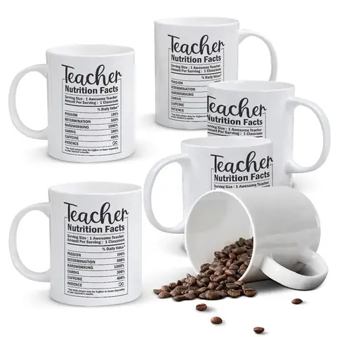 Alphynix 1pc 11oz Teacher Appreciation Gift, Nutrition Facts Teacher Tumbler, Best Thank You Present for Teachers, Professors, Mentors, End of Year, Christmas Gift