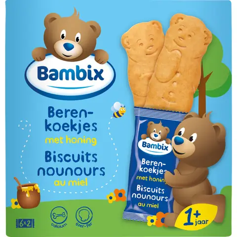 Bambix Berenkoekjes met Honing 1+ Yaar 6 x 2 Stuks 150 g