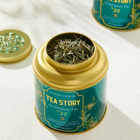 Tea Story Orchid Green Tea [Energy Boost] Antioxidant Rich Loose Leaf, Spring Harvest Tea 80g