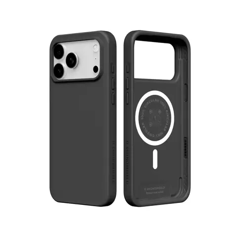 RHINOSHIELD Telefoonhoesje Compatibel met MagSafe voor iPhone 17 Pro Max | Absorptiebescherming Minimalistisch Slank Ontwerp met Bescherming van Militaire Kwaliteit, Sterk Magnetisch, Verbeterde Hoekbescherming, Lichtgewicht, SolidX Klassiek Zwart