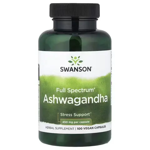 Swanson Ashwagandha Stress Support 450mg Capsules - 100 Capsules 