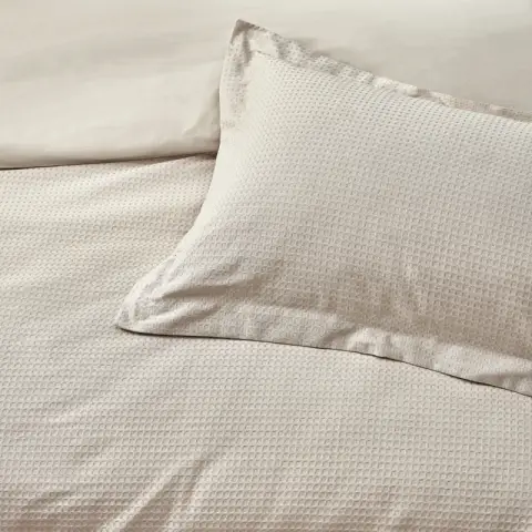Yard Duvet Cover Set Waffle Linen Super King