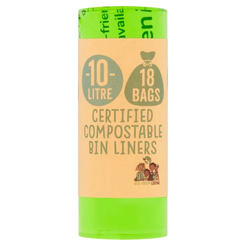 Eco Green Living Compostable 10L Bin Liners (18 Bags) 150g