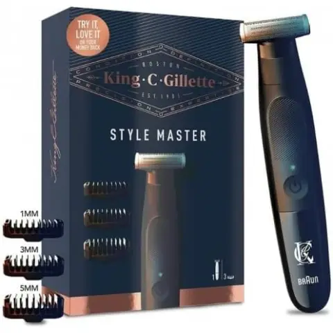 King C. Gillette Style Master Kabelloser Bart- und Haarschneider, Herrenrasierer mit Mehrtagesbart, 3 austauschbare Aufsätze