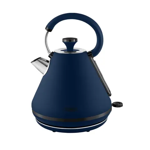 Tower Sera Pyramid Kettle, 1.7L, 3KW, Navy with Smoked Black Trim