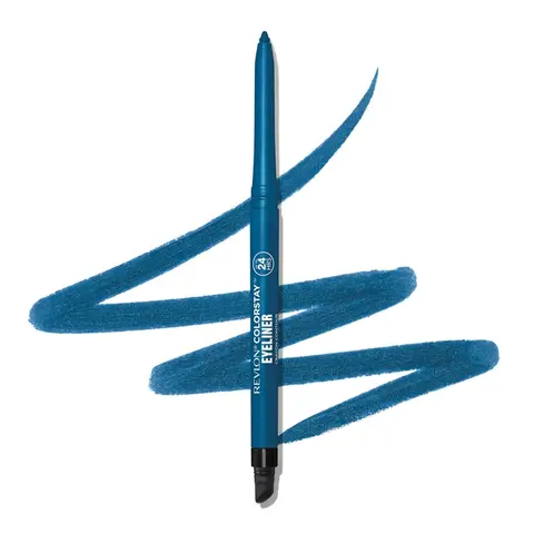 Revlon ColorStay Eyeliner Stift, Wischfest und Wasserfest, Blau, Integrierter Anspitzer und Verwischer, 205 Saphir, 0,28 g