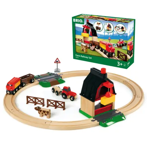 Brio Wooden Trains Farm Railway Set