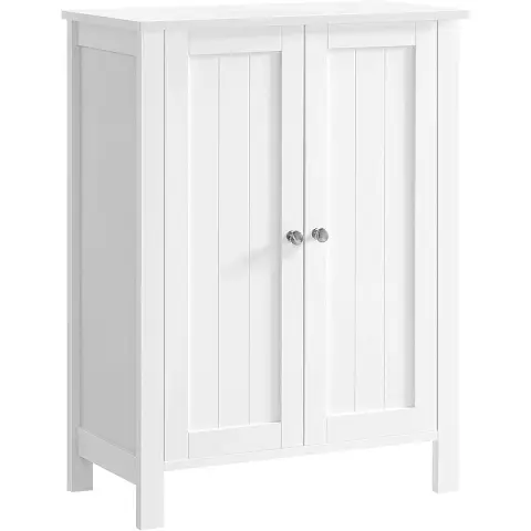 VASAGLE Floor Cabinet, 60x30x80cm, with 2 Adjustable Shelves, White