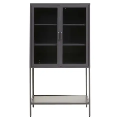 Interiors by Premier Display Cabinet Acier Metal Grey Tall