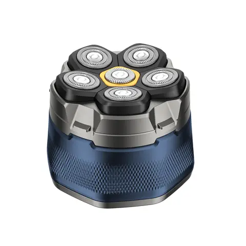 Sparoma Shaving device designed for bald men - an electric razor with 6 magnetic floating heads, featuring IPX6 water resistance, equipped with an LED intelligent display, with a battery life of 150 minutes - FK-8750, blue version