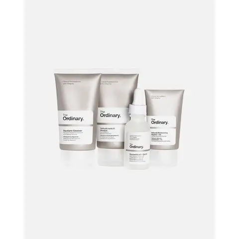 The Ordinary The Balance Set 4 stuks (squalaan reiniger 50 ml/salicylzuur 2% masker 50 ml/niacinamide 10% + zink 1% 30 ml/natuurlijke hydraterende factoren + HA 30 ml)