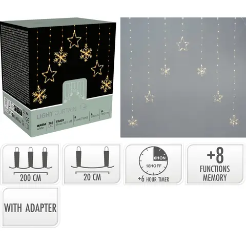 CURTAIN WW MICRO LED 200X200CM