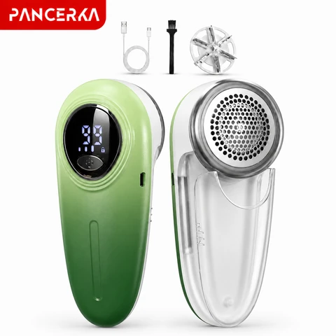 PANCERKA Rasoir électrique anti-bouloches Batterie 500 mAh, moteur rapide 7500 RPM, retire-peluches de précision à 6 lames, boîtier ABS givré + peint, portable pour vêtements