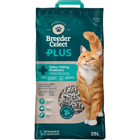 Breeder Celect PLUS Probiotic Paper Cat Litter 25L