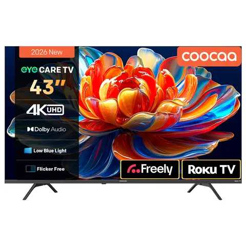 Coocaa 43"CRUG50 Direct LED 4K HDR Smart Roku TV-43CRUG50ZUK(HDR10,Dolby Audio)