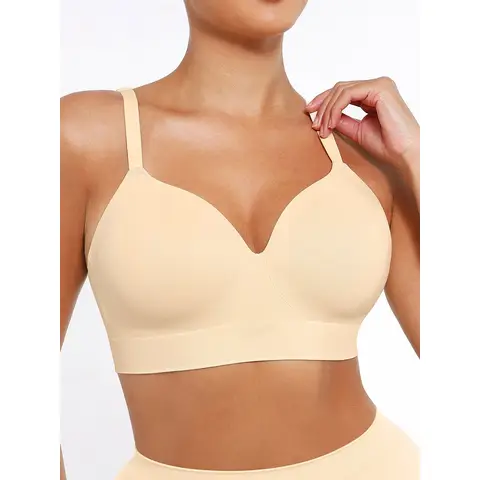 Feelingirl Wireless Small Boobs Push-Up Seamless Comfort Full Coverage Multiple Styles Bra for Women M Skin, Couple Gift Perfect Gift