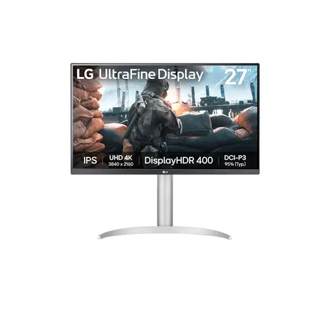 LG UHD Monitor 27UP650K – 4K IPS 27 Inch, 60Hz, 5ms, DCI-P3 95%, DisplayHDR 400, High Resolution Content Creation Display, Built-in Speakers, HDMI, DisplayPort, White