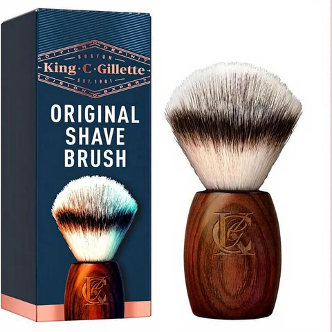 King C. Gillette Scheerkwast Voor Mannen Met Ergonomisch, Natuurlijk Houten Handvat