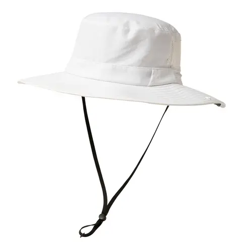 TOP-EX  Wide Brim Bucket Sun Hat for Summer Fishing Hiking with Detachable Strap & Vented Mesh M/L White