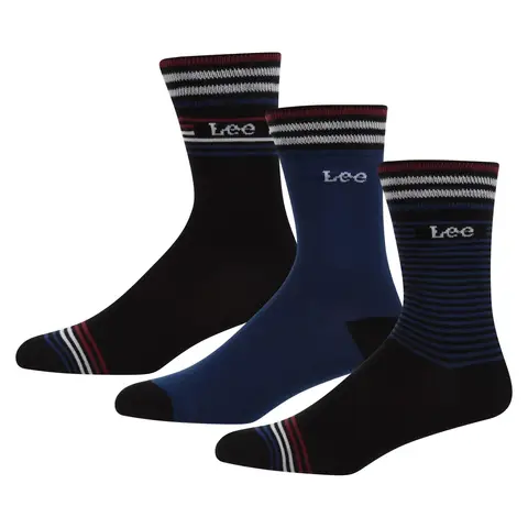 LEE sokken Baylor - Black Stripes/Royal Teal - maat 43-46