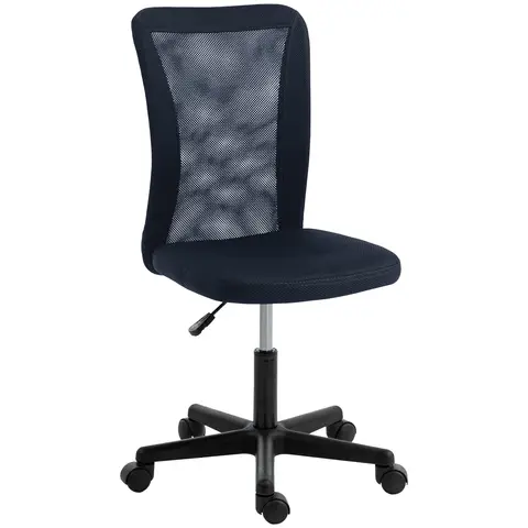 Vinsetto Ergonomic Office Chair, Armless Swivel Computer Desk Chair with Mesh Back, Padded Seat, Adjustable Height and Rolling Wheels, Space Saving for Home Work Study, Dark Grey