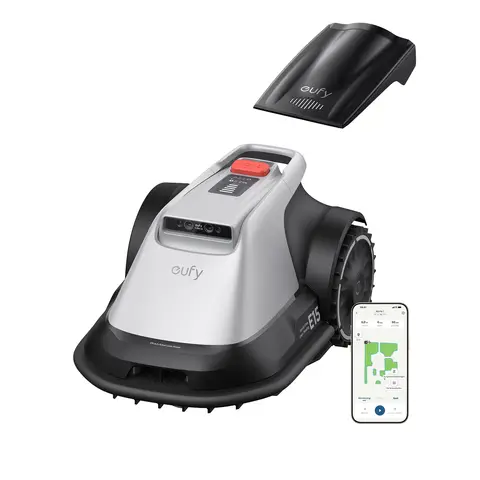 eufy Robot Lawnmower E15, Wire-Free, Hands-Free Auto Mapping, Accurate Obstacle Avoidance, Reliable Lawn Maintenance, 2-in-1 Mowing and Edge Trimming, 800 m² Coverage