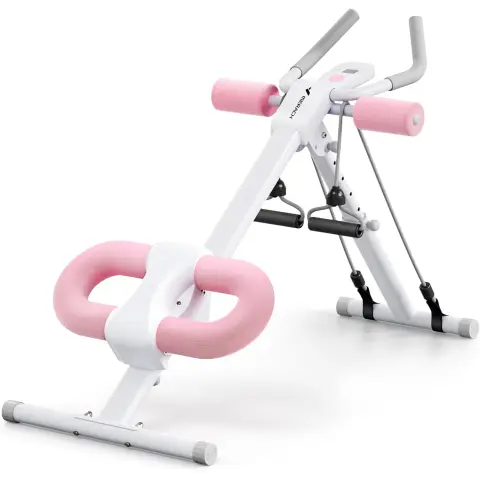 MERACH Ab Machine, Abs Workout Equipment, Adjustable Ab Trainer Machine for Abs Workout at Home Gym, Foldable, Knee
Protection Pink