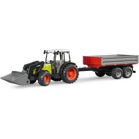 Bruder 02112 - Claas Nectis 267 F mit Frontlader & Seitenwandanhänger - 1:16 Fahrzeug, Spielzeug, Traktor, Bauernhof, Landwirtschaft, Feldarbeit, Kippanhänger