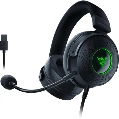 Razer Kraken V3 - Kabelgebundenes USB-Gaming-Headset Chroma RGB (Triforce 50mm-Treiber, THX Spatial Audio, HyperClear Kardioides Mikrofon, Chroma RGB) Schwarz