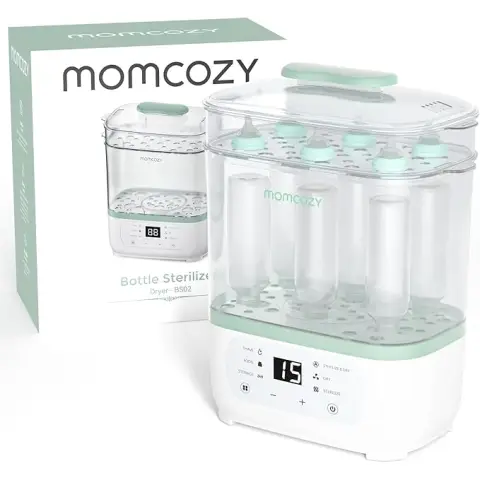 Momcozy 8-in-1 Electric Steam Baby Bottle Sterilizer & Dryer, Multi-Function, Single Unit