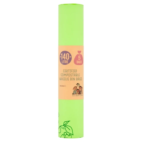 Eco Green Living Compostable 140L Bin Liners (5 Bags) 140l
