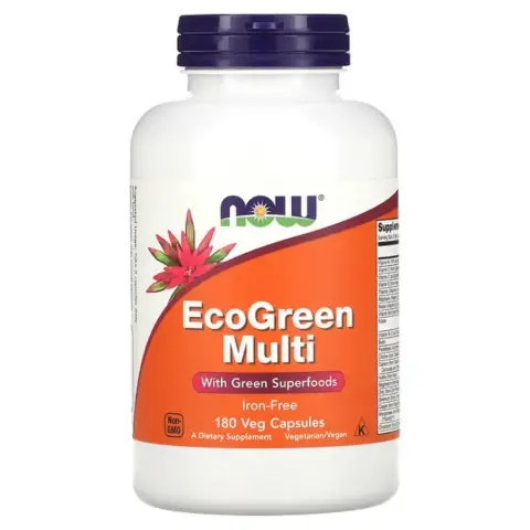 NOW Foods Green Multi, Iron Free - 180 Vegan Capsules