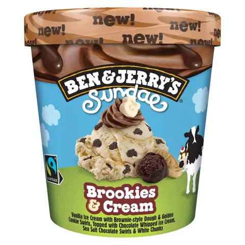Ben & Jerry's Sundae Ice Cream Tub Brookies & Cream 427 ML