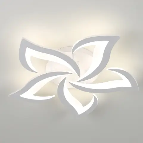 Goeco Modern Acrylic LED Ceiling Light, with a swallowtail design, featuring five 60W bulbs emitting 4500K neutral white light. This recessed ceiling light is suitable for living rooms, bedrooms, dining rooms, and kitchens