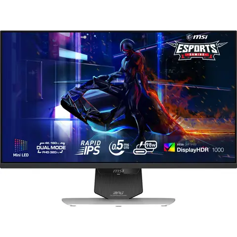 MSI MPG 274URDFW E16M 27Inch 4K UHD Dual Mode 160Hz UHD/320Hz FHD Rapid IPS Adaptive Sync Gaming Monitor