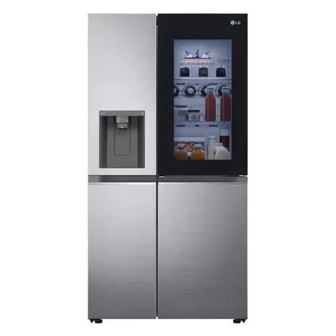 LG GSXV80PZLE 635L InstaView™ American Style Fridge Freezer Plumbed Ice & Water Dispenser - Shiny Steel - E Rated